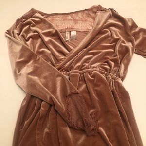 H + M Pink Velvet Dress